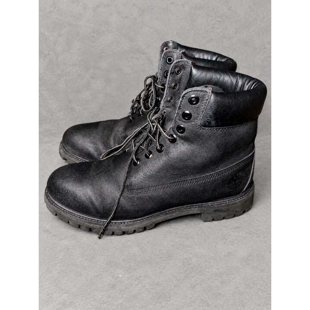 Timberland 6 Inch Premium Boot Mens Black Nubuck Leather Waterproof Lug Sole 13M